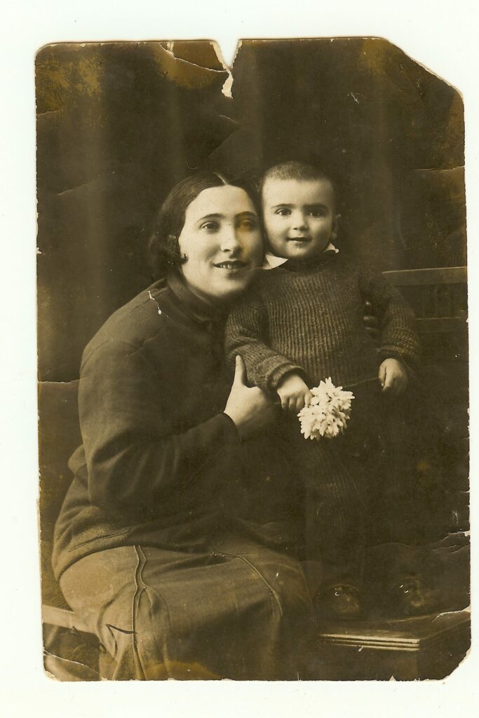 Iosif Gusarev and his mother Nadezhda Vorobeva, Kiev, Ukraine, 1935.